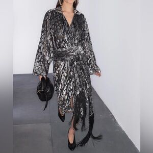Michael Kors Collection Size 8 Holiday Set Silver New Years Gown Dress Runway
